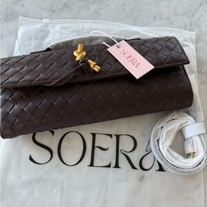 SOERA Brown Woven Clutch